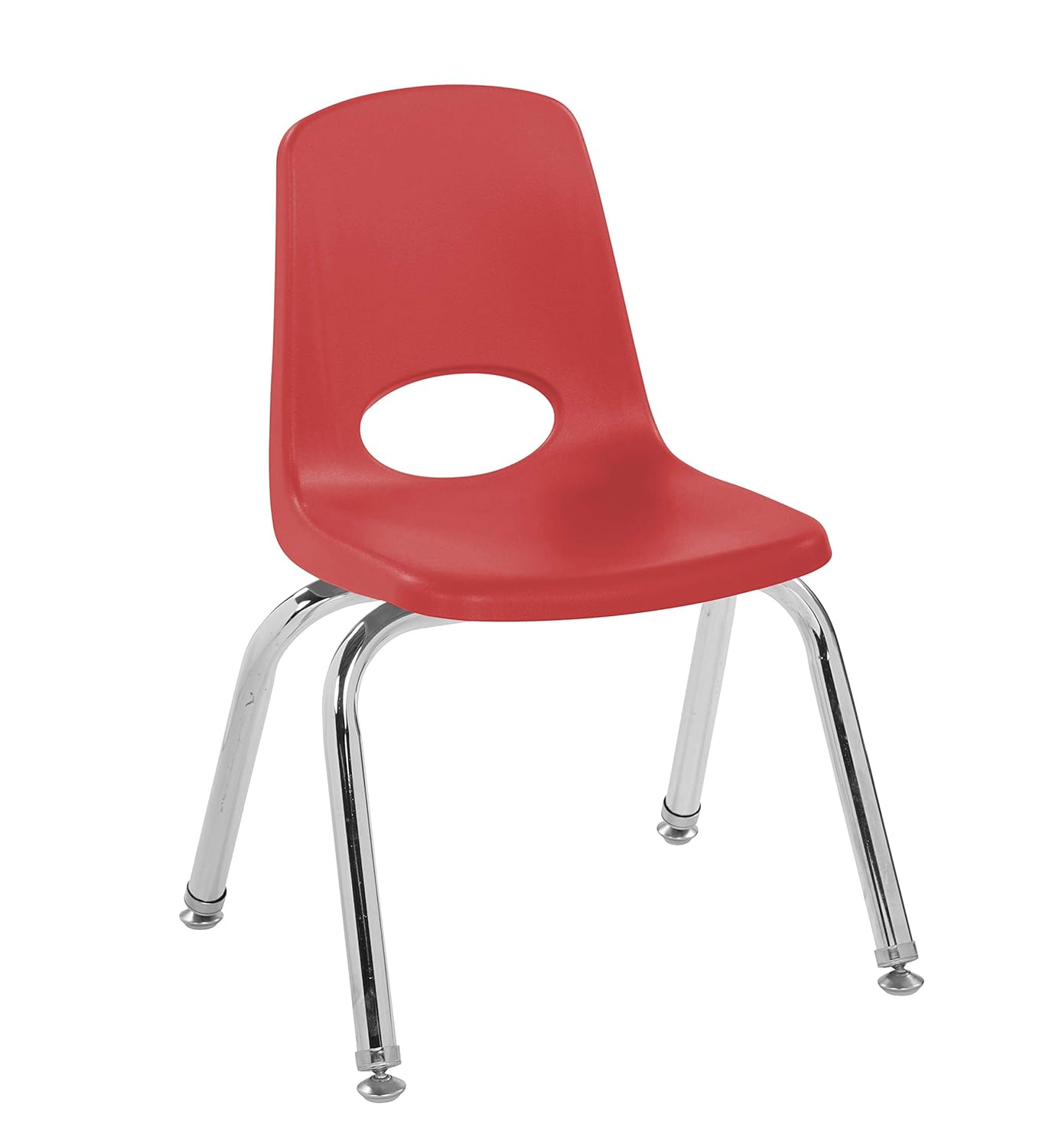 FDP 12" School Stack Chair, Stacking Student Seat with Chromed Steel Legs and Nylon Swivel Glides; for in-Home Learning or Classroom - Assorted Colors (6-Pack): Industrial & Scientific