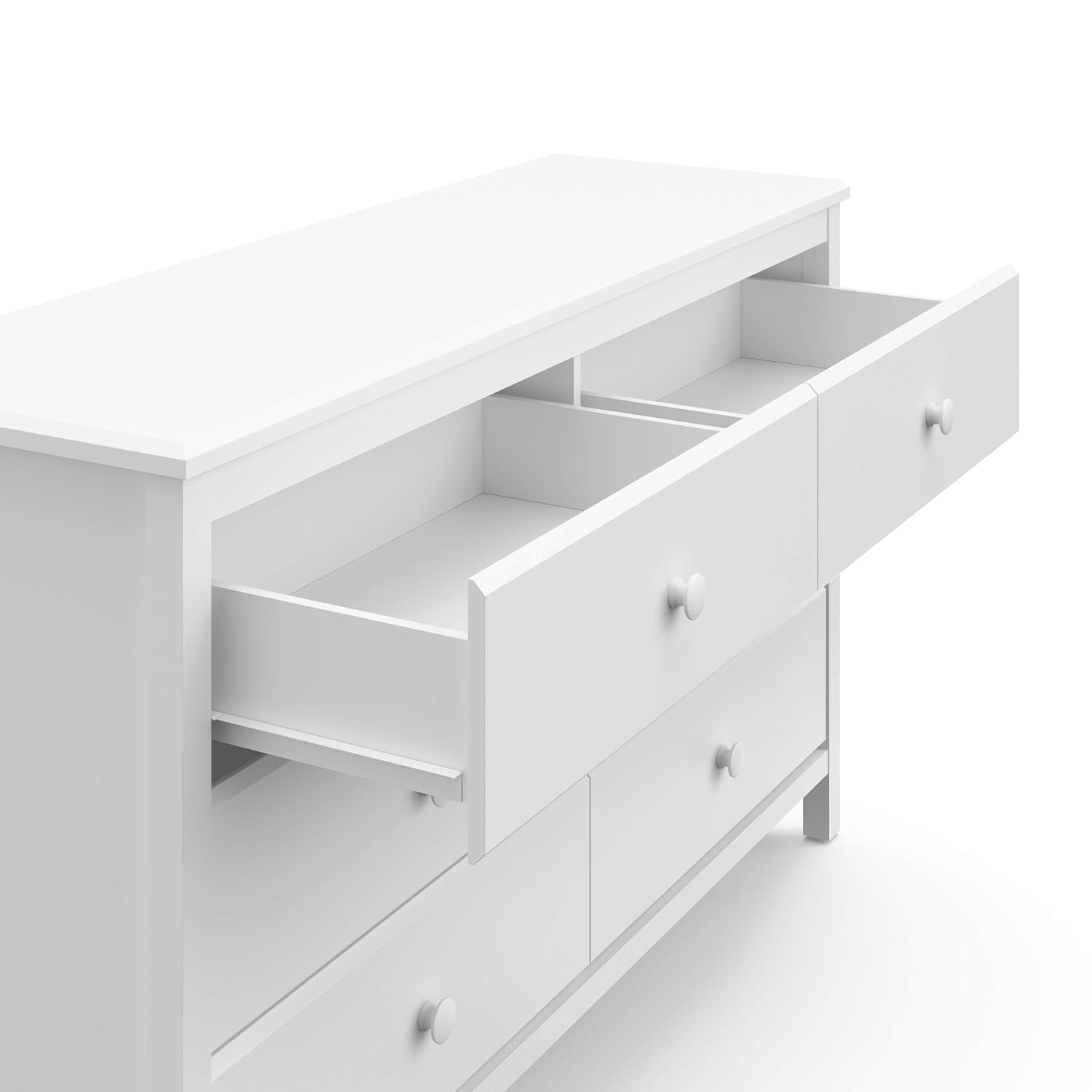 Storkcaft Alpine 6 Drawer Dresser (White) – Stylish Storage Dresser Chest for Bedroom, 6 Spacious Drawers with Handles, Coordinates with Any Kids Bedroom or Baby Nursery : Baby
