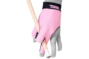 Tiger-X PRO Series Billiard Glove – Pink – for Left Hand - Open Fingers - Professional Pool Cue Glove with Enhanced Fit & Bre