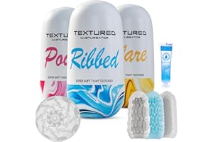 Male Masturbator Sex Toy for Men - Pocket Pussy Egg Set Stroker Adult Sex Toys, Ultra Soft Stretchy 3D Realistic Textured Mas