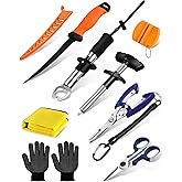 COJOSQC Fish Lip Gripper,Fishing Split Ring Pliers,Fish Hook Remover Tool Kit,Fishing Gear Gift for Men,Saltwater Line Cutting Fishing Tackle,Accessory Set