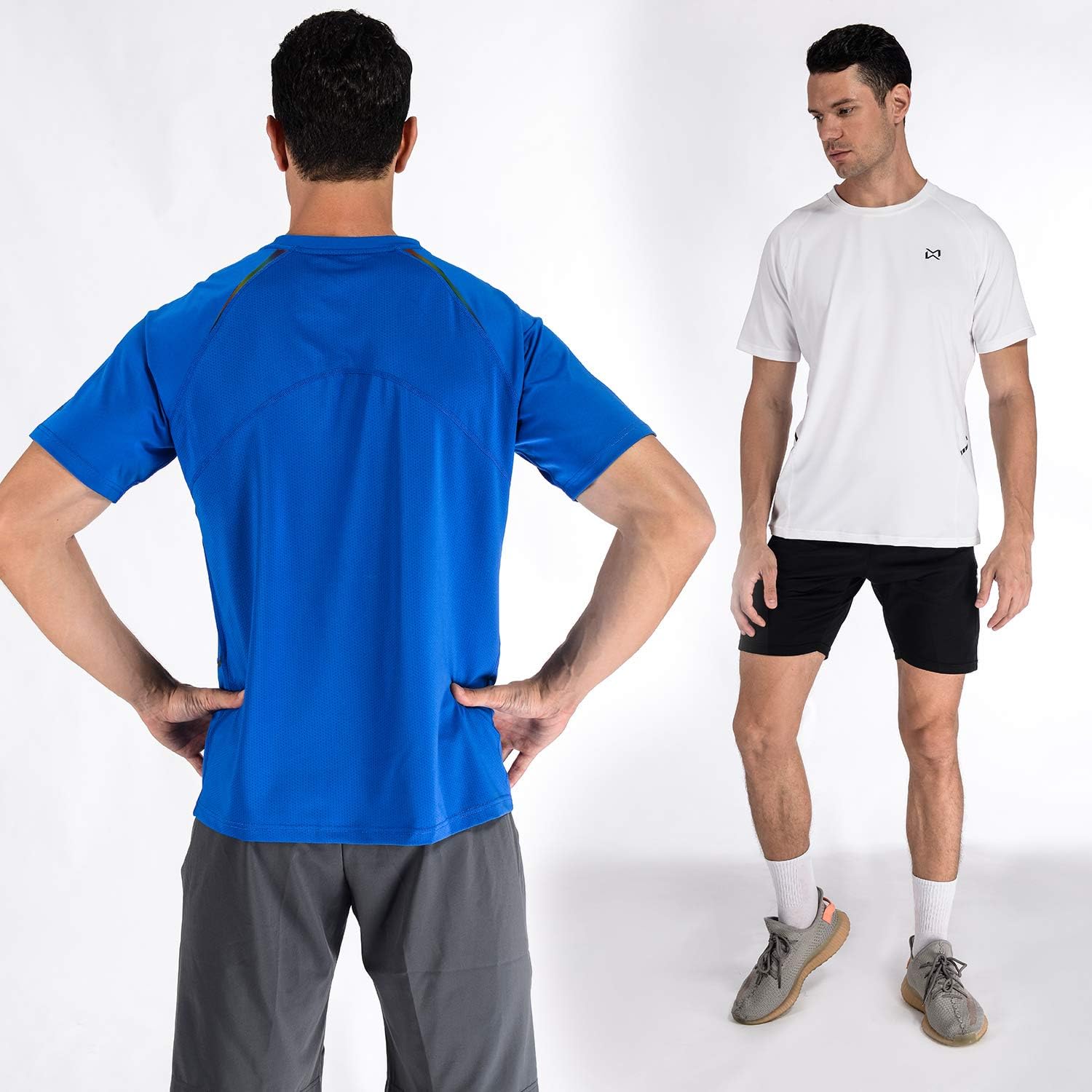 Men Dry-Fit Running Workout T-Shirt Short Sleeve Athletic Gym Training Tee for Men: Clothing
