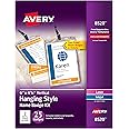 Avery Customizable Name Badges, 6" x 4.25", Printable Name Tag Inserts with Tickets, 25 Vertical Name Tag Holders with Lanyards (8520)