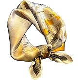 PLIPON 100% Mulberry Silk Neck Scarf - 21"x21" Small Printed Square Neckerchief Scarves for Women Gift Packed