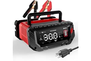 AORIKA 30-Amp Car Battery Charger, 6V/12V/24V Smart Automatic Automotive Chargers, Battery Maintainer, Trickle Charger for Car, Motorcycle, Boat, Lead-Acid, Lithium, LiFePo4 Battery