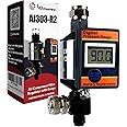 LE LEMATEC Digital Air Pressure Regulator & Filter with Water Separator, 1/4 NPT, Moisture Trap, Oil & Dirt Removal, Inline Dryer for Pneumatic Tools, Spray Paint Gun & Compressed Air System, AI303-R2