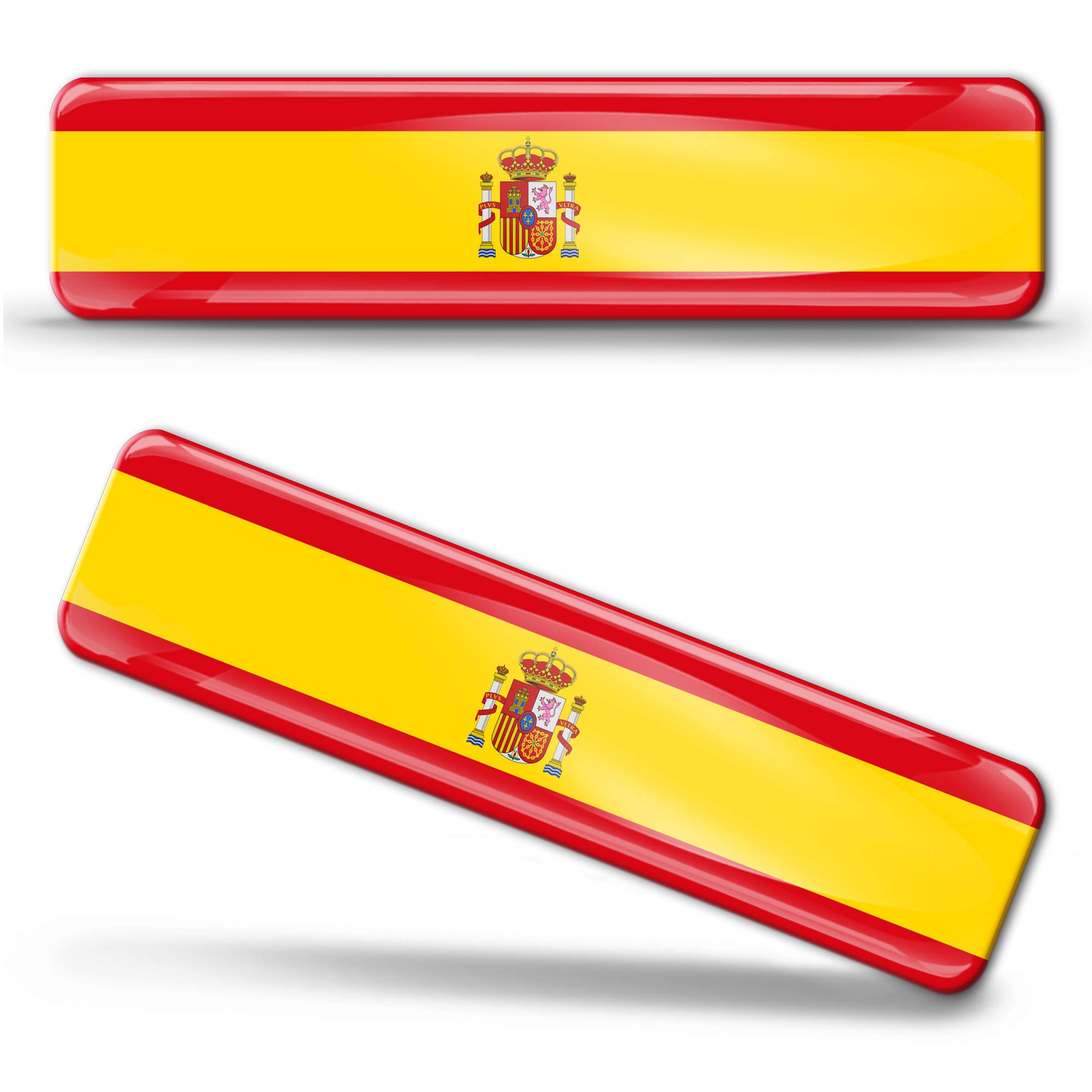 Biomar Labs 2 x 3D Domed Silicone Stickers Decals Spain España National Spanish Flag Banner Emblem Car Motorcycle Helmet F 21/2-ka
