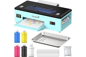 EnjoyColor A3 DTF Transfer Printer 100% Transfer Rate for DIY Print T-Shirts, Leather, Other Textile (Printer + Software + 5x250ml Ink + 1xRoll of Film)