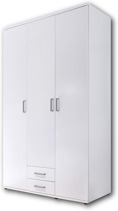 Olli Eleganter Kleiderschrank 3 Turig Mit Viel Stauraum Vielseitiger Drehturenschrank In Weiss 120 X 196 X 54 Cm B H T Amazon De Kuche Haushalt