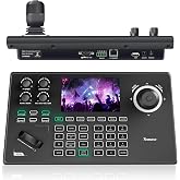 Tenveo NDI PTZ Camera Controller, 5'' LCD Screen Preview, 4D Joystick, PoE IP PTZ Controller Keyboard for Church Worship Live Streaming Broadcasts Events Video Production, NDI License Included