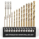 COMOWARE Titanium Twist Drill Bit Set - 16 Pcs Hex