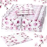 Geyee 50 Packs Tissue Travel Size Facial Paper Napkins Travel Packs Disposable Pocket Tissues for Wedding Guest Traveling School Purse Home Supplies, 500 Sheets 3 Ply(Pink Magnolia)