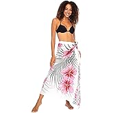 Back From Bali Womens Floral Print Sarong Swimsuit Beach Cover Up Wrap Skirt Pareo