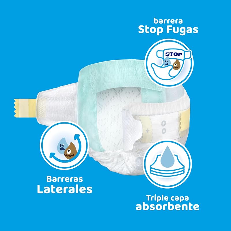 Fraldas secas para bebés, tamanho 3 (6-10 kg), 292 fraldas + oferta de 1 pacote de 10 toalhitas Aqua Pure 99% água, uma noite até 100% sem fugas, pacote mensal