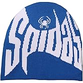 2THESTARS Y2K Beanie for Men Women Knitted Hat Winter Cap Gothic Spider Web Design Warm Skullies Cold Weather Knit Outdoor