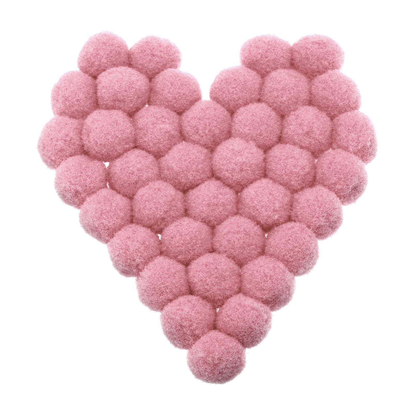 Rebower Soft and Fuzzy Balls Rainbow Craft Pom Fabric - 0.59 Inch/Deep Pink / 300PCS