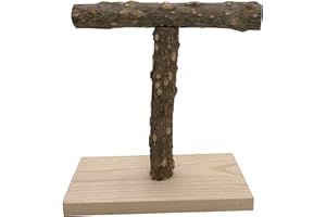 YTLS Tee Bird Tabletop Training Stand，Portable Parrot Play Stands, Natural Wood Bird Cage Toys Gym Playground Cockatiel Playground Wood Perch Gym Playpen for Small Medium Parakeets Conures Lovebirds