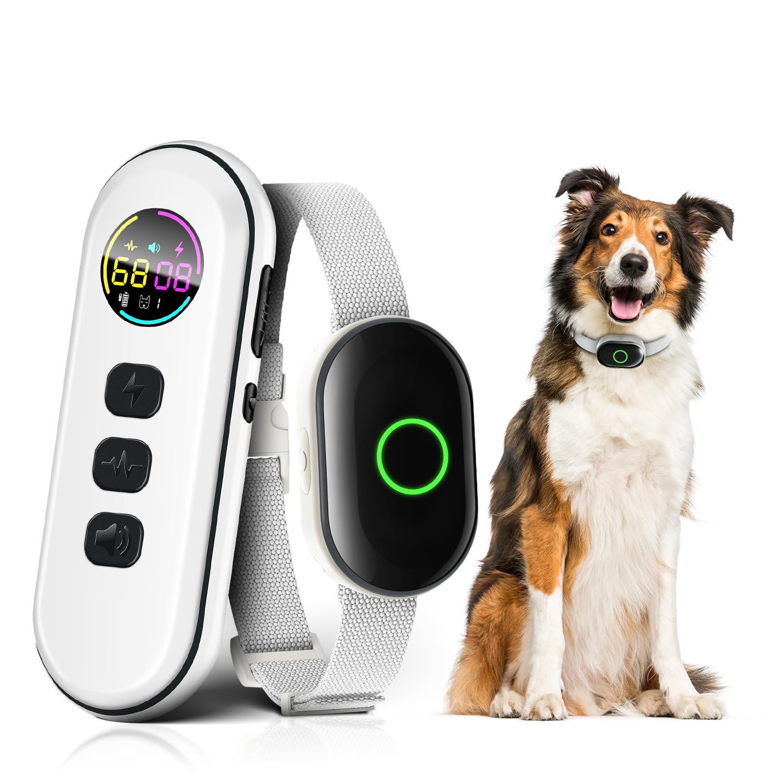 Photo 1 of 2025 Upgraded Shock Collar for Dogs, Dog Training Collar with Remote Control for Medium Large Dogs, 3 Training Modes - Beep, Vibration and Shock with Safety Lock, IPX7 Waterproof, Rechargeable,White