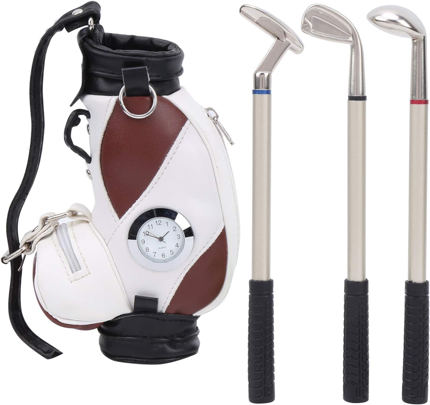 Drfeify Mini Desktop Golf Bag with 3 pens in it (red, Blue