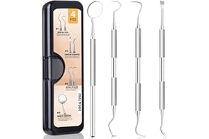 Azosowo Dental Tools Kit, Stainless Steel Dental Pick & Teeth Cleaning Tools for Plaque and Tartar Removal – Hygienic Scraper