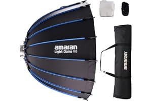Amaran Light Dome 90 Bowens Mount Modifier,Size 90cm(3ft),Quick-Release Design with Grid,Two Difusion and Carrying Bag,Compat