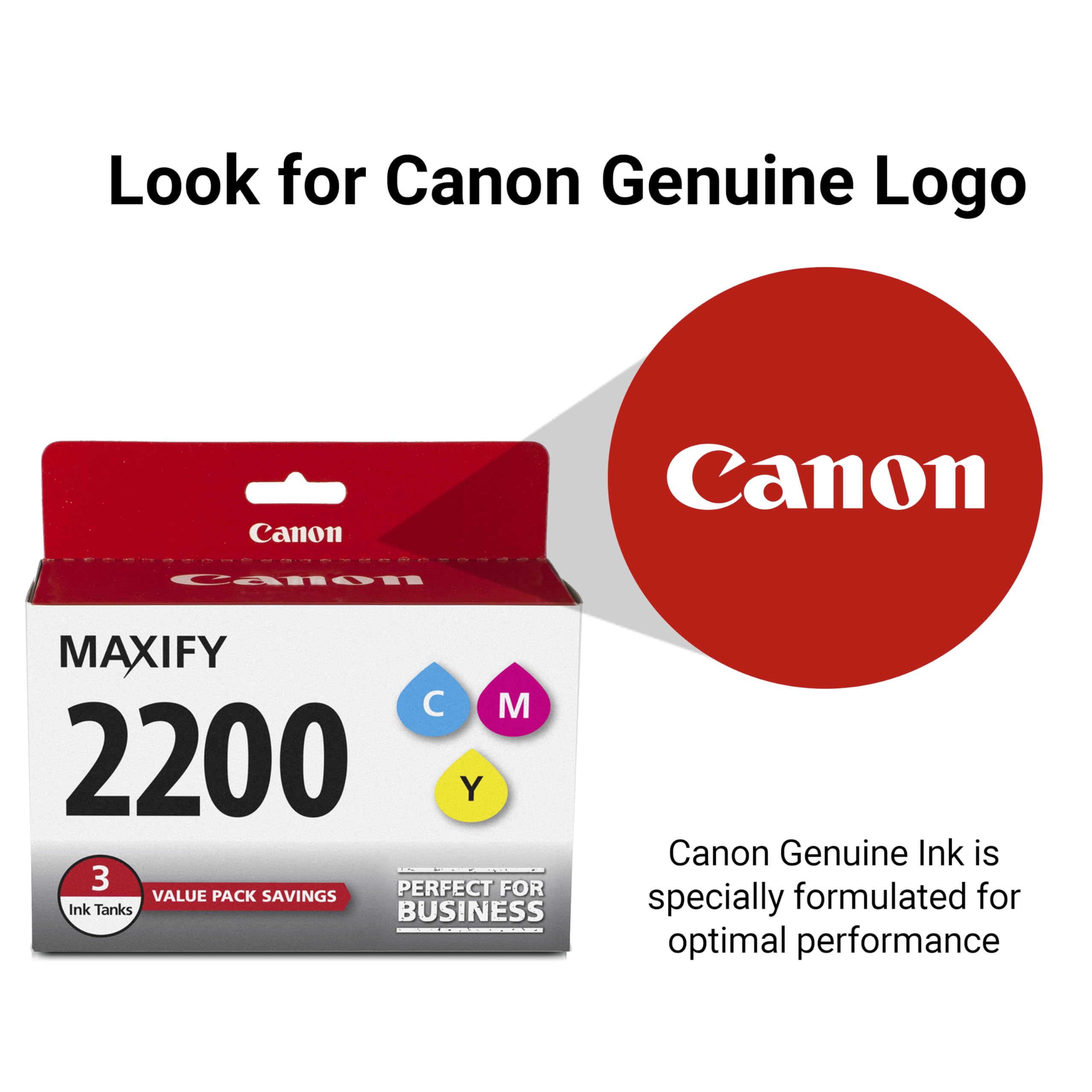 Canon PGI-2200 Genuine Three Color Multi Pack, Compatible with IB4120, MB5120, MB5420, IB4020, MB5020, and MB5320 (Optional) Printers