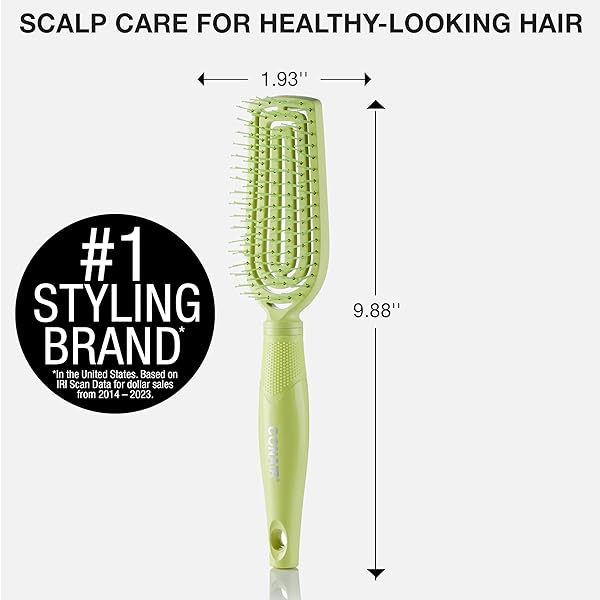 CONAIR SCALP CARE DETANGLING HAIRBRUSH – CURLY HAIR BRUSH – SCALP MASSAGER – HAIRBRUSHES FOR WOMEN & MEN – DETANGLER FOR ALL LENGTHS – CAN USE WET OR DRY – SLIM