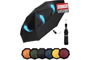Chakipee Travel Compact Umbrella Windproof - Portable Automatic Umbrellas for Rain, Folding Umbrella for Men and Women, Doubl