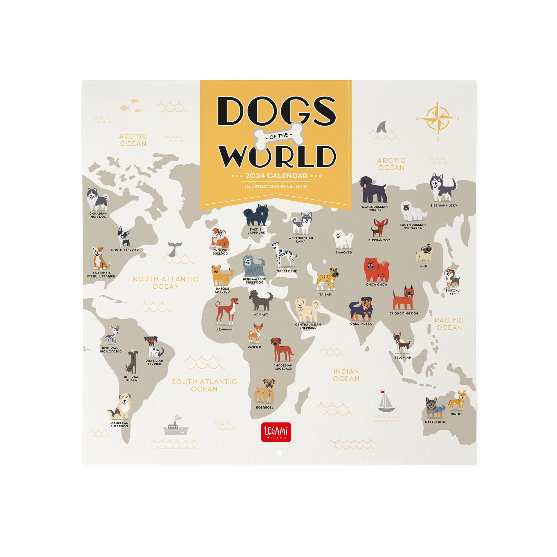 Legami - Wall Calendar 2024, 12 Months and Annual Planner, Space for Notes and Notes, Number of the Week, Zodiac Signs and International Holidays, Single Cellophanation, 30x29 cm
