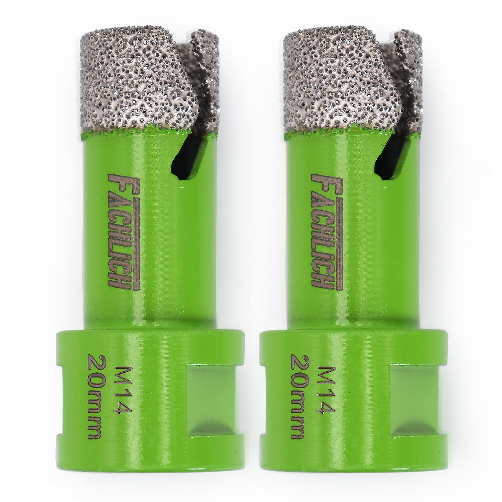 FACHLICH Diamond Core Drill Bits 20mm Porcelain Hole Saw 2pcs Vacuum Brazed for Porcelain Tile Ceramic Granite Marble