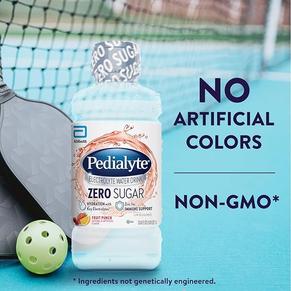 PEDIALYTE ELECTROLYTE WATER WITH ZERO SUGAR | HYDRATION WITH KEY ELECTROLYTES | GREAT HYDRATION LOW IN CALORIES | FRUIT PUNCH, 1 LITER