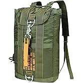 Military Tactical Backpack Parachute Buckles Hook Nylon Rucksacks Flight Backpacks Day Pack for Outdoor,Hiking,Camping (Green)