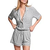 Victoria's Secret Modal Pajama Set, Short Sleeve Button Down Shirt and Shorts, Sleepwear for Women (XS-XXL)