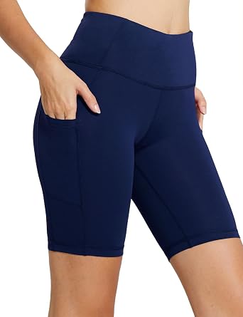 High Rise Bike Shorts With Pockets 