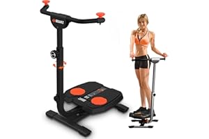 SQUATZ Twist and Shape Foldable Ab Exercise Machine, Double Pully Design Anti-Skid Handle Spin Plates, Targets Lower Body, Stomach, Gut, Glutes, Buttocks, Hips, Waist, Thighs & More