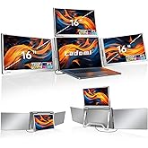 Ladomi 16" Laptop Screen Extender, Just 1 Cable for 3 Screens Quad Monitor, 1200P FHD Screen Extender for 12"-18.5" Laptops, Triple Portable Monitor for Wins/Mac M1|M2|M3|M4|M5