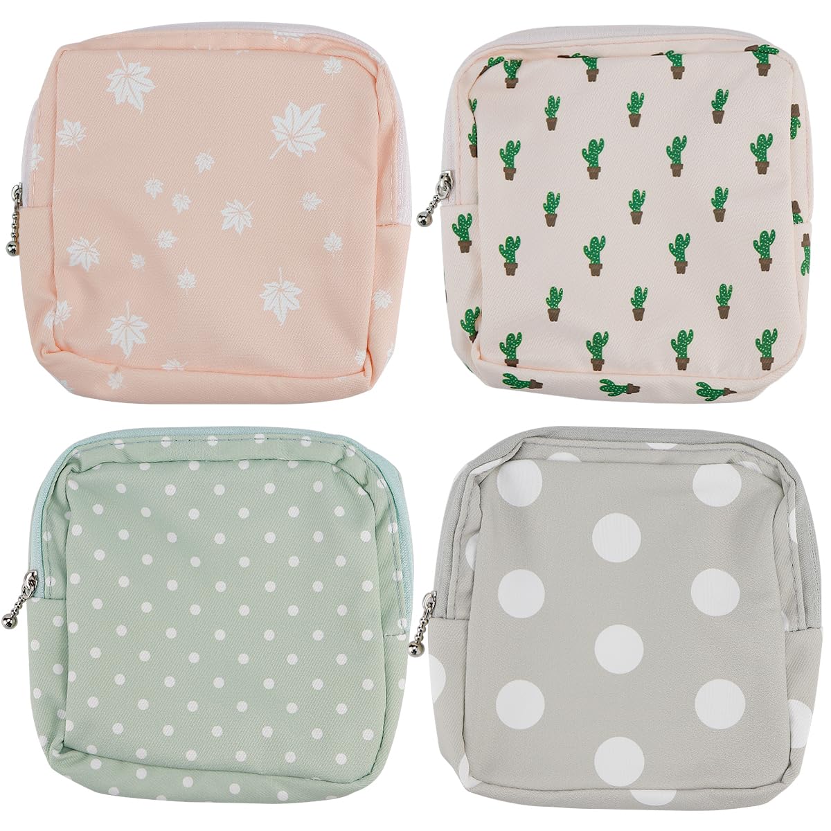 ZJIVQO 4PCS Sanitary Napkin Storage Bag Sanitary Pad Storage Bag Coin Purse Period Bag Zipper Pouch Outdoor Travel Sanitary Pads Storage Container for Wome