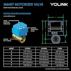 YoLink Wireless Smart Valve Control Kit, 3/4" Brass