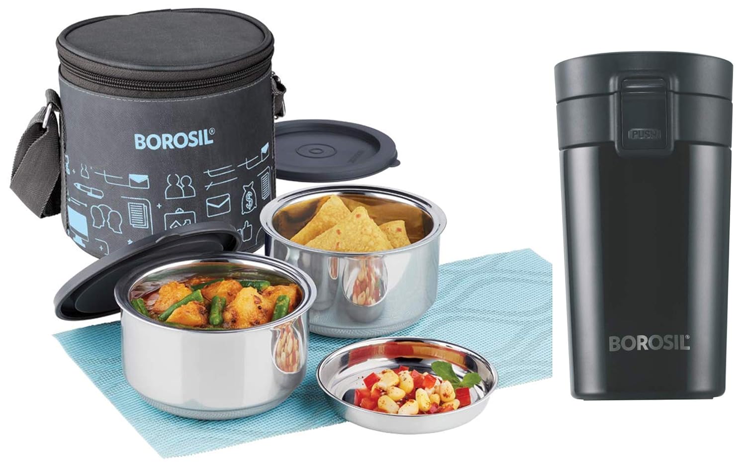 Borosil Carry Fresh Stainless Steel Insulated Lunch Box 2025 www