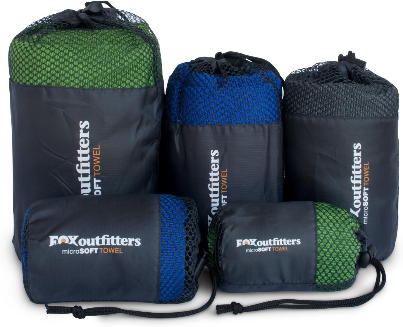 Fox Outfitters Microsoft Towel - Ultra Compact Soft Dry Microfiber Camping & Travel Towel with Hang Loop Snap. Lightweight & Great for Backpacking, Hiking, Sports. : Sports & Outdoors