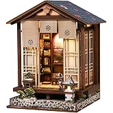 obzergem Book Nook Kit - Japanese Style Dollhouse with LED Lights, 3D Wooden Puzzle, Book Nook DIY Kit, Craft Set for Adults, Christmas and Birthday Gifts