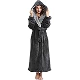 Artfasion Robes for Women with Hood Long Soft Warm Full Length Bathrobes Luxurious Plush Fleece Winter Gifts