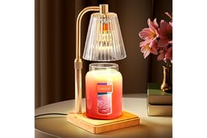 Marycele Candle Warmer Lamp with Timer, Wax Melt Warmer for Jar Candles, Christmas Birthday Gifts for Women Mom Sister Friend, House Warming Gifts for New Home Apartment Decor, Vintage Clear
