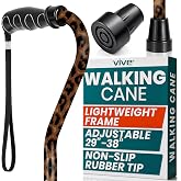 Vive Walking Cane for Women, Men, Elderly - Patented Offset Grip - Lightweight Adjustable Walking Aid with a Non-Slip Tip - Sturdy Balancing Mobility Aid for Seniors