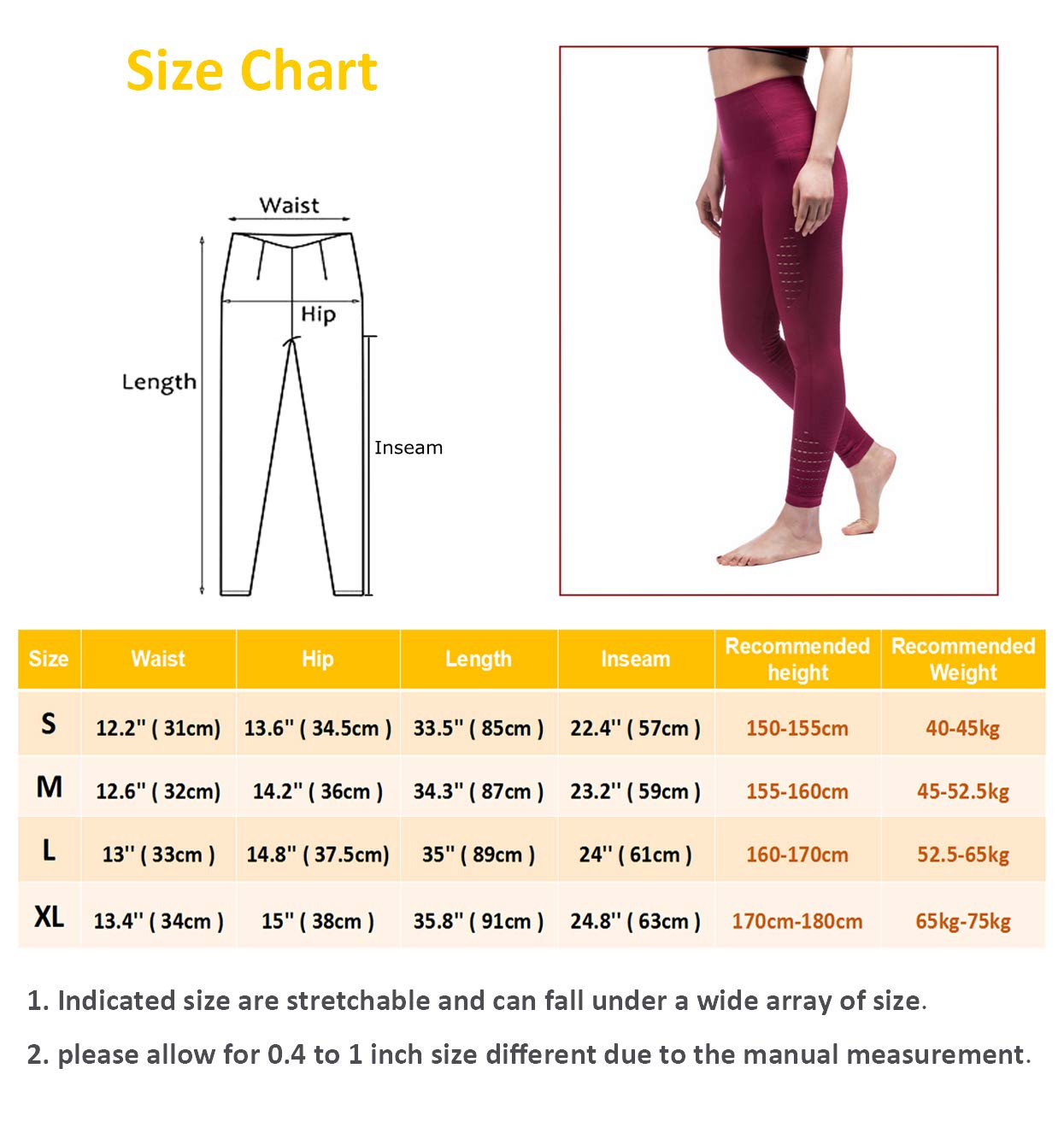 TINLUNG High Waist Yoga Pants with Tummy Control Hollow Out Design Fitness Workout Leggings Running Sports Gym Stretch Tights Trousers for Women Wine Red M