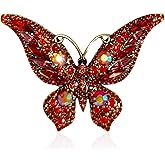 Crystal Rhinestone Butterfly Brooch,Elegant Butterfly Lapel Pins,Fashion Exquisite Crystal Animal Shape Brooches Lapel Pins,Dress Accessories Jewelry Gift for Women Daily Decoration