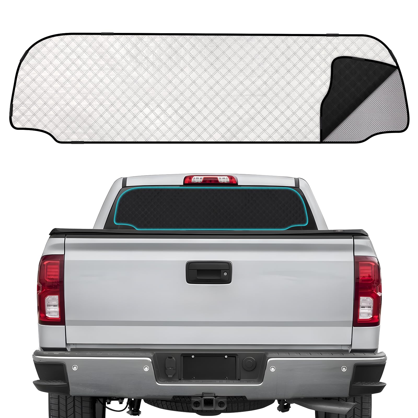 Photo 1 of ZATOOTO Rear Windshield Sunshade for Silverado EV 2024 Rear Windshield Sunshield Double Layer Design for Sunshade and Privacy Offer Great Visibility Sun Blocker Back Window Sun Shade for Silverado