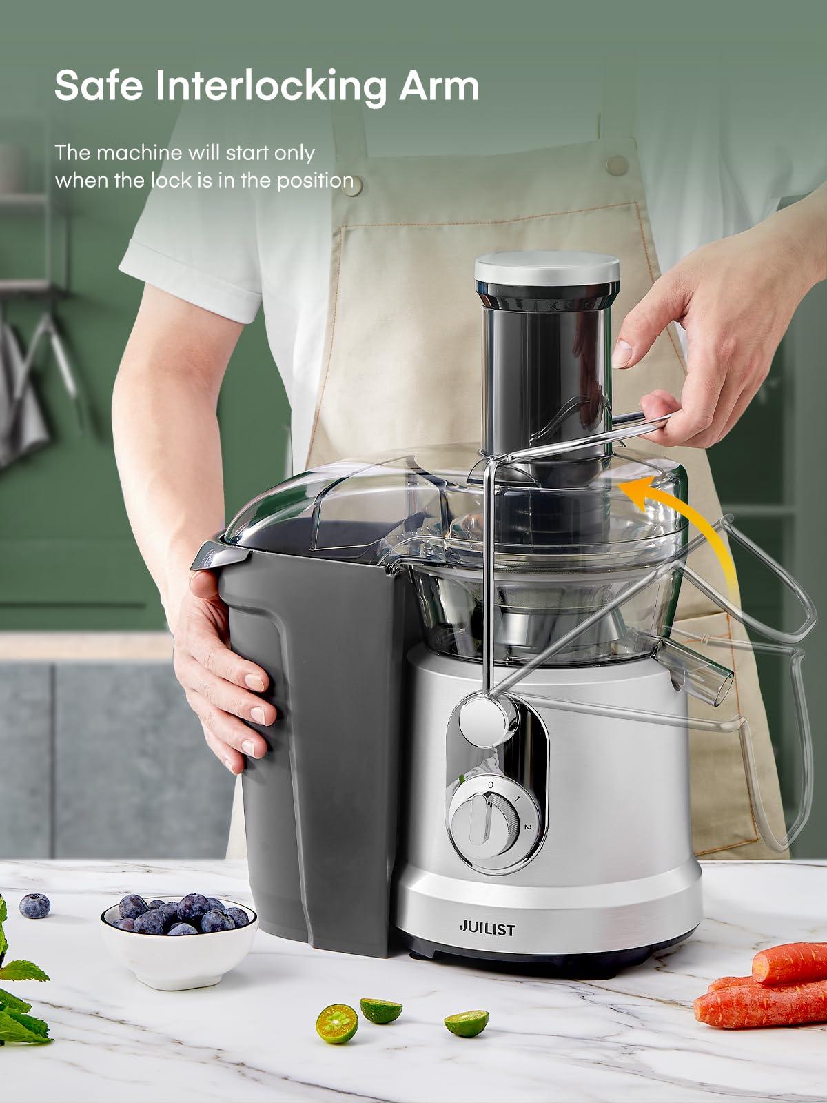 1300W Juicer Machines, Juilist Powerful Juice Extractor Machine with 3.2