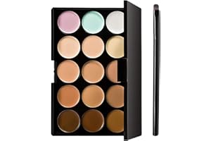 Color Corrector Palette, Concealer Palette, 15 Colors Color Corrector Makeup Facial Camouflage Contour Makeup Supplies with S