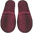 Arus Womens Turkish Terry Cotton Cloth Spa Slippers One Size Fits Most, Burgundy, 6-9.5 Wide Women